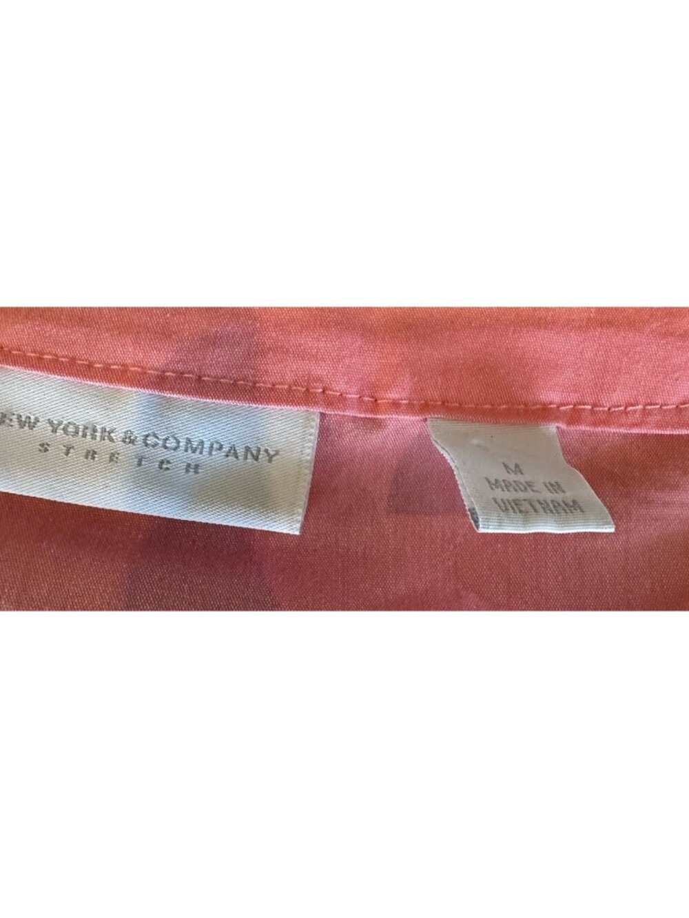 New York & Company Pink Button Up Belted Pleated Sleeve Size M Retro - Picture 7 of 8